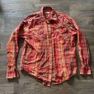 Ransom Ranch Western Plaid Pearl Snap Shirt – Men’s XXL – Multicolor Vtg Rodeo